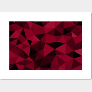 Magenta dark black geometric mesh pattern Posters and Art